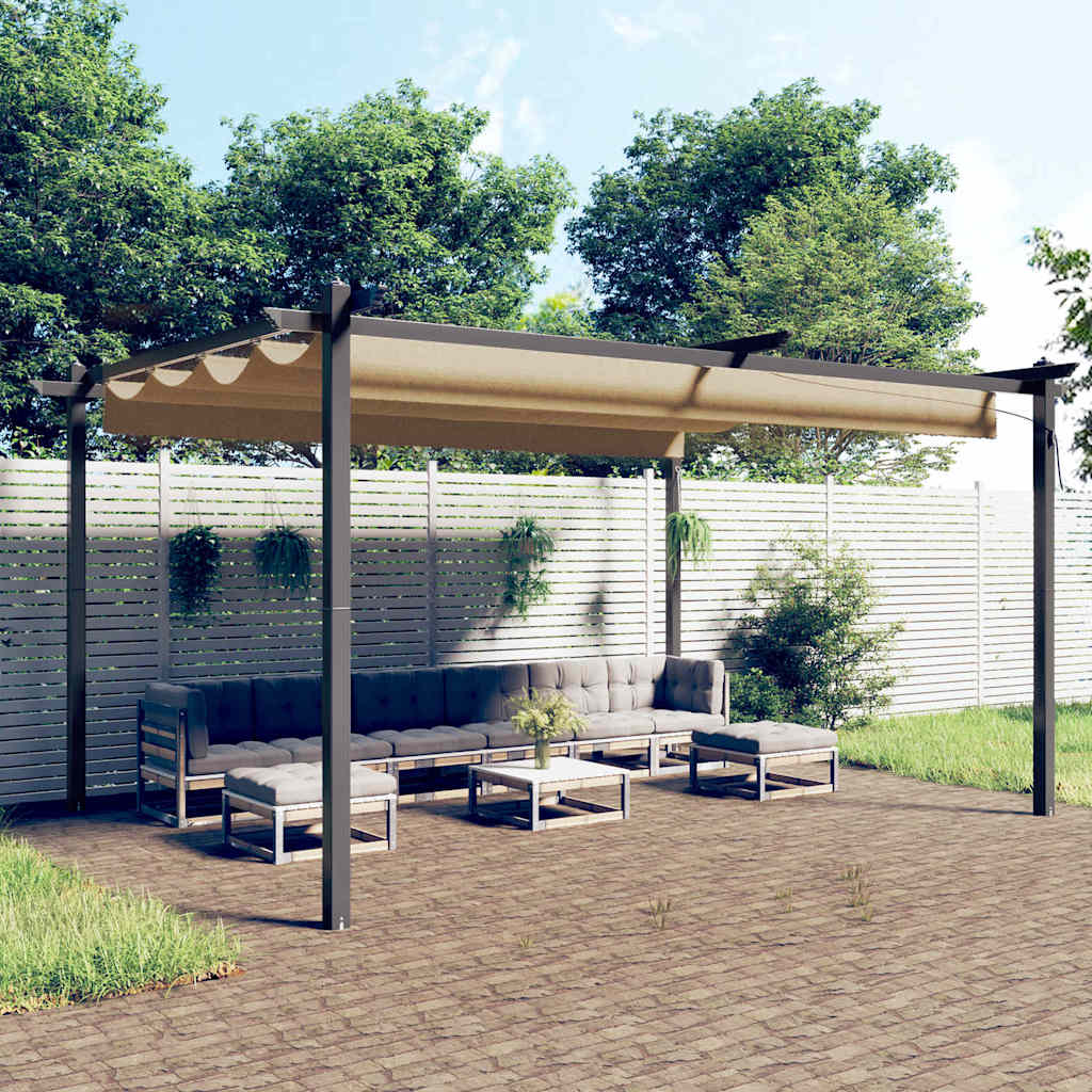 vidaXL Garden Gazebo with Retractable Roof 3x3 m