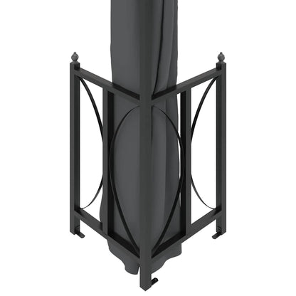vidaXL Gazebo with Sidewalls&Double Roofs 3x3 m Anthracite 5