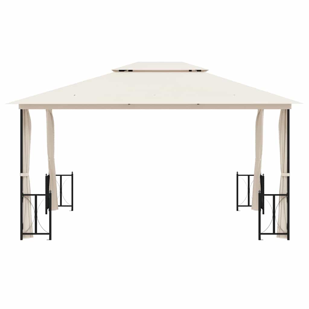 vidaXL Gazebo with Sidewalls&Double Roofs 3x4 m Cream 3