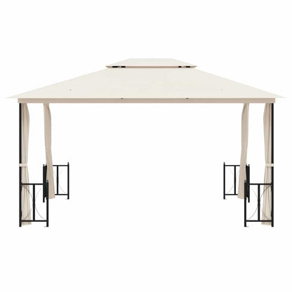 vidaXL Gazebo with Sidewalls&Double Roofs 3x4 m Cream 3