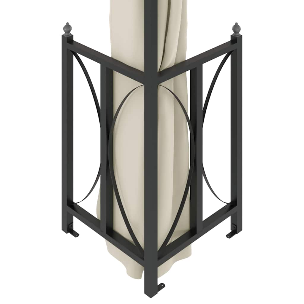 vidaXL Gazebo with Sidewalls&Double Roofs 3x4 m Cream 5