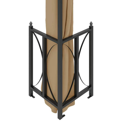 318545 vidaXL Gazebo with Sidewalls&Double Roofs 3x4 m Taupe 5