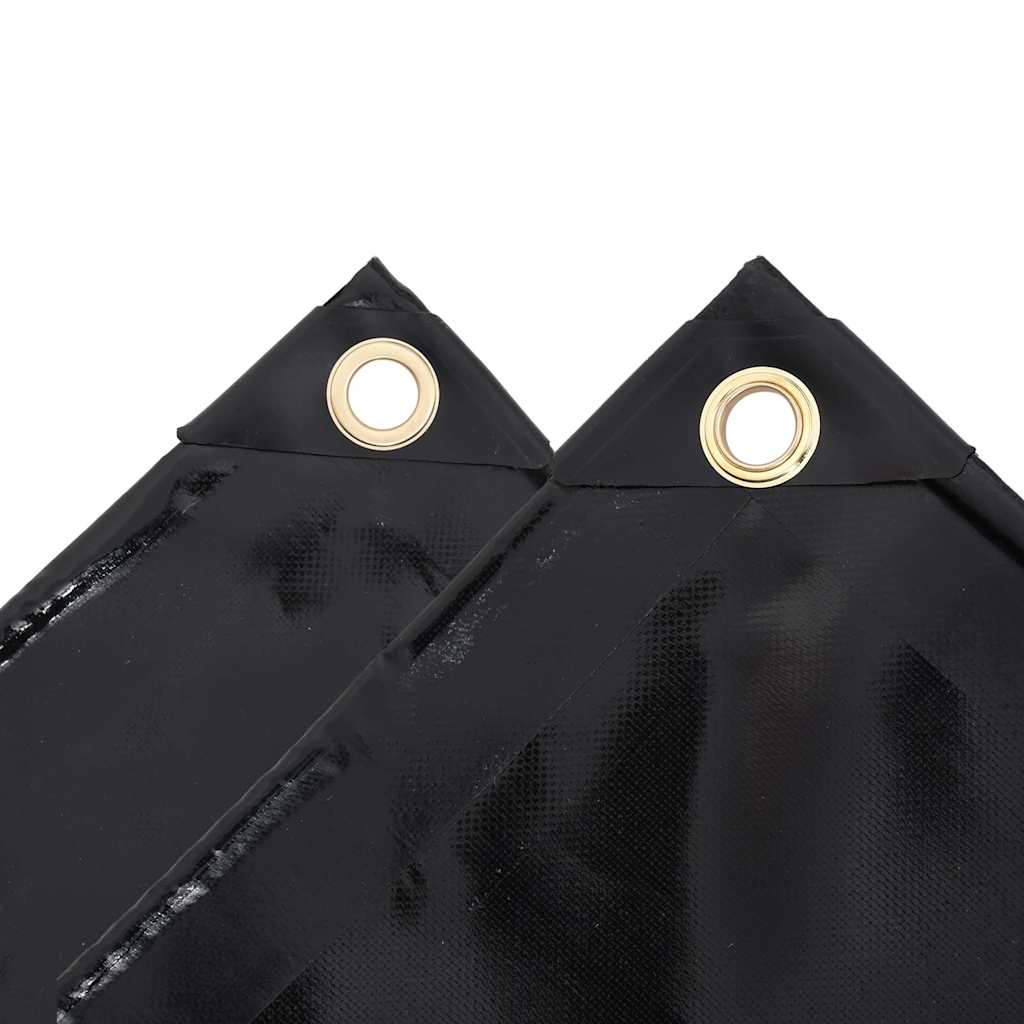 Tarpaulin 650 g/m² with Eyelets Black 1 x 2.5 m – 5 x 5 m 3.5 x 2.5 m