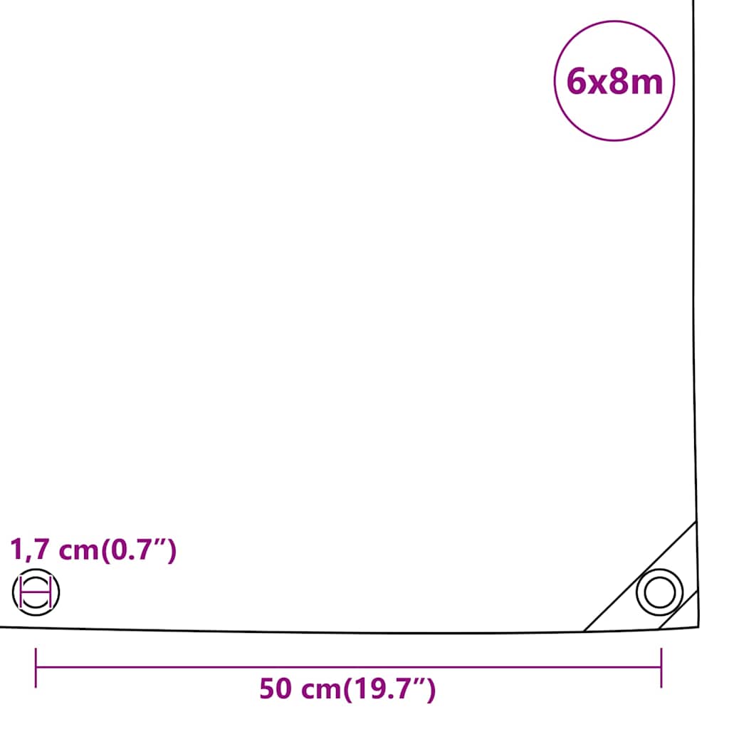 Tarpaulin 650 g/m² with Eyelets Black 5 x 6 m – 6 x 8 m 6 x 8 m