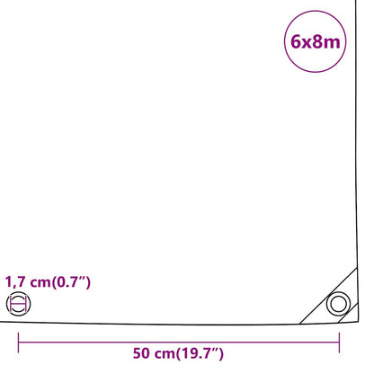 Tarpaulin 650 g/m² with Eyelets Black 5 x 6 m – 6 x 8 m 6 x 8 m