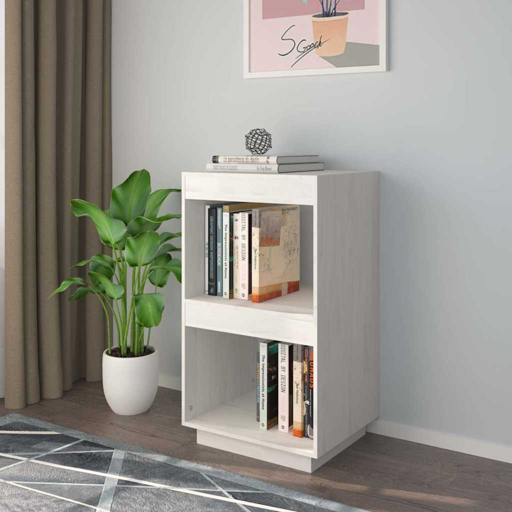Book Cabinet 40x35x71 cm Solid Wood Pine White 71 cm