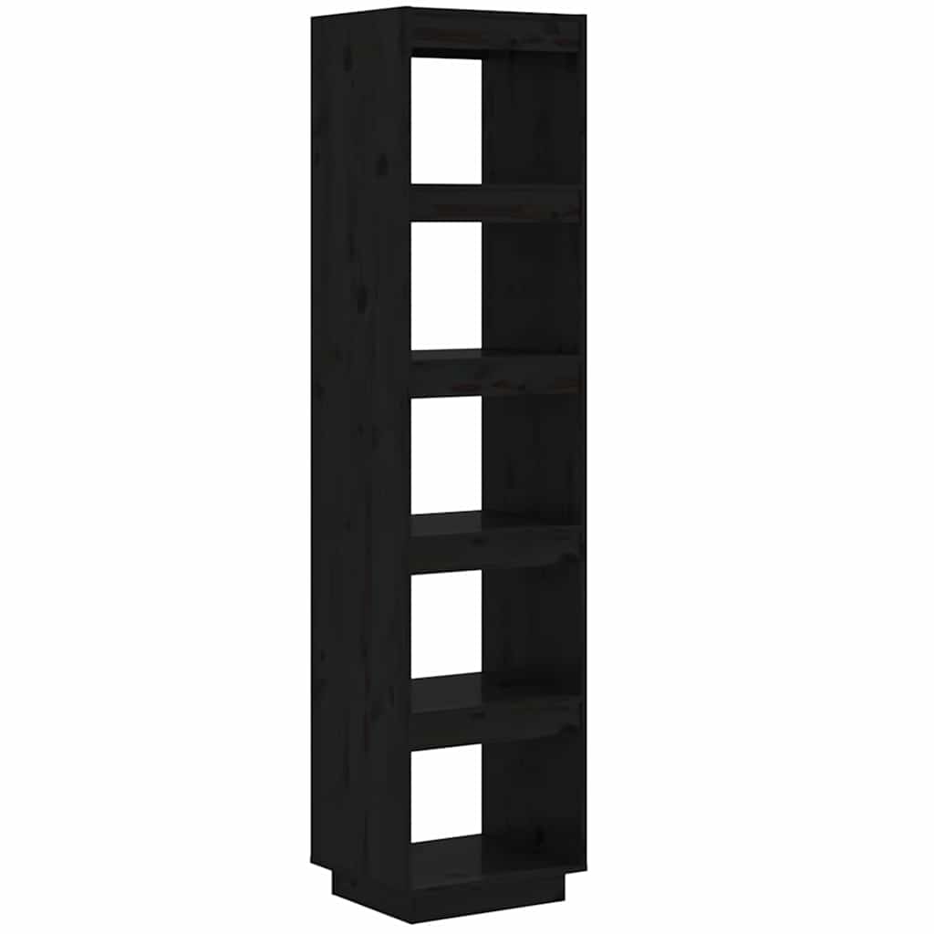 Book Cabinet 40x35x71 cm Solid Wood Pine Black 167 cm