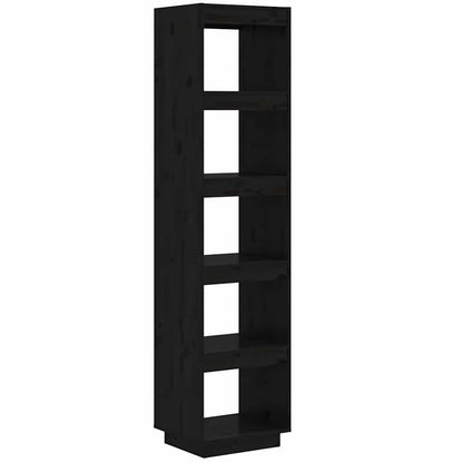 Book Cabinet 40x35x71 cm Solid Wood Pine Black 167 cm