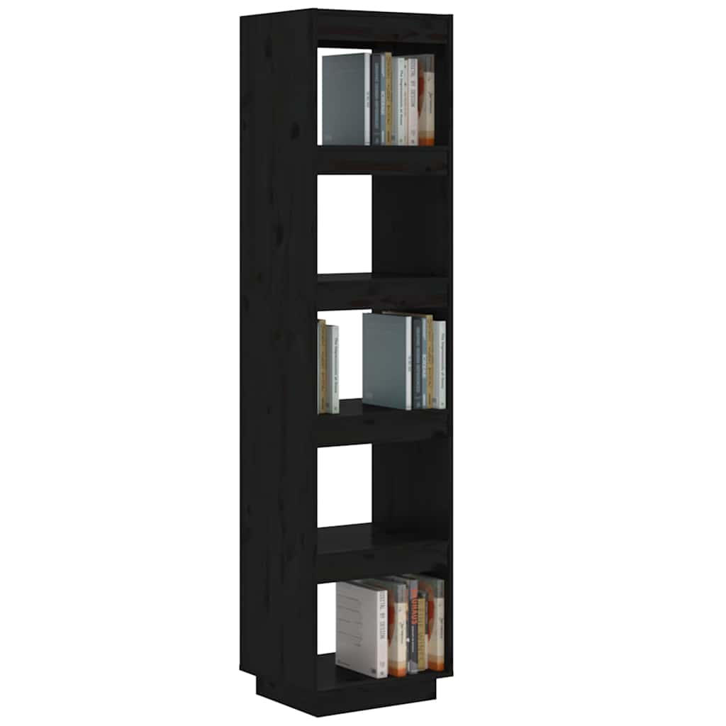Book Cabinet 40x35x71 cm Solid Wood Pine Black 167 cm
