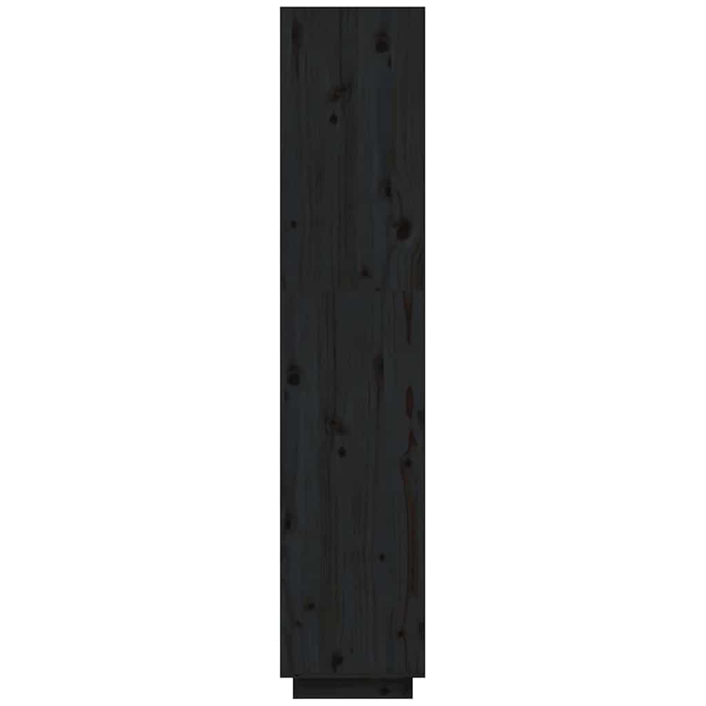 Book Cabinet 40x35x71 cm Solid Wood Pine Black 167 cm