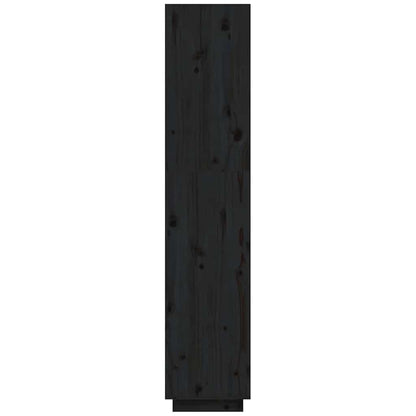 Book Cabinet 40x35x71 cm Solid Wood Pine Black 167 cm