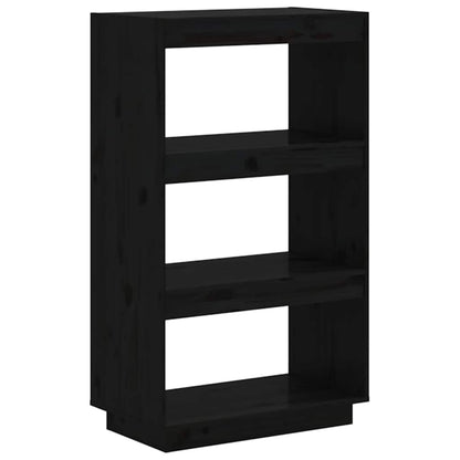 Book Cabinet 60x35x71 cm Solid Wood Pine Black 103 cm