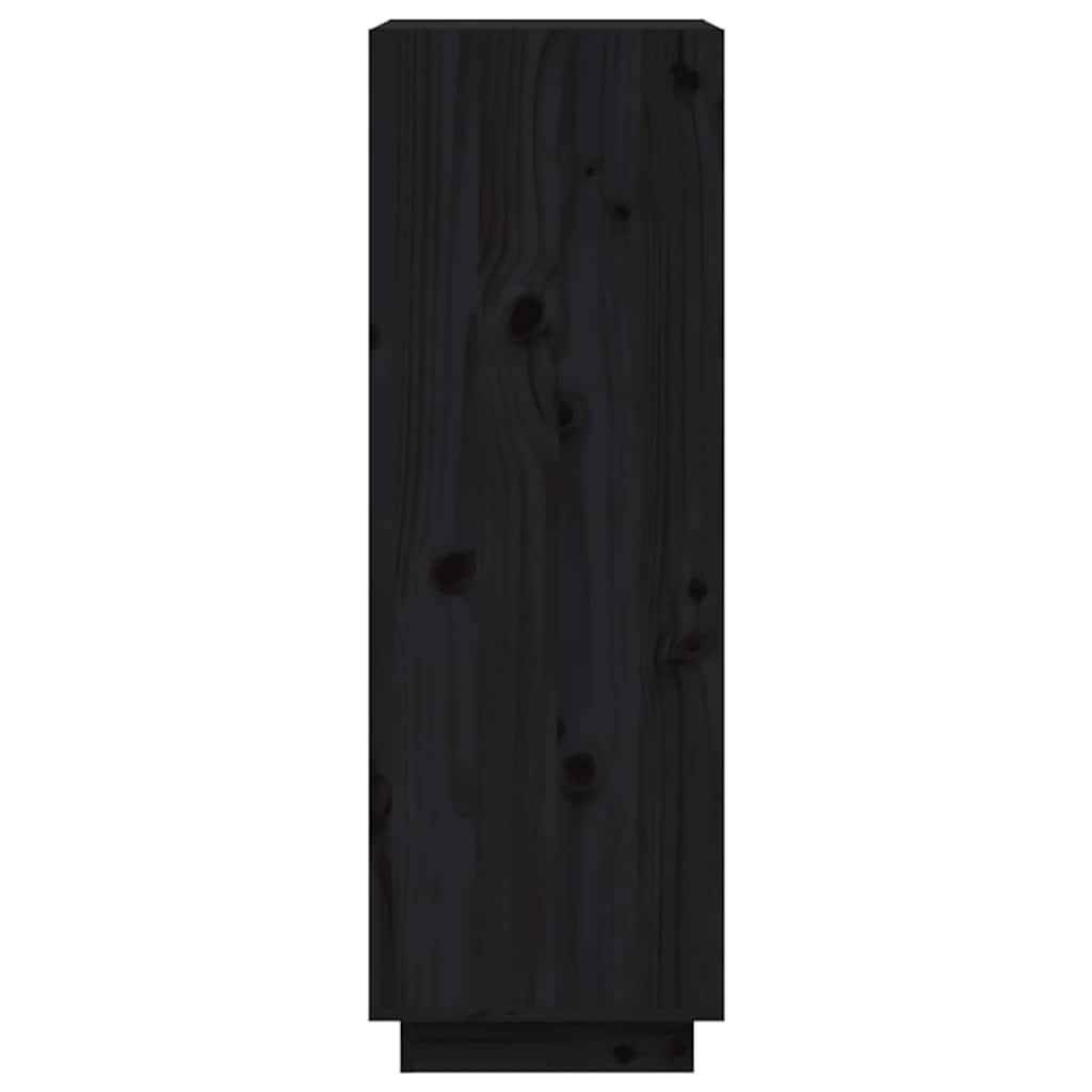 Book Cabinet 60x35x71 cm Solid Wood Pine Black 103 cm
