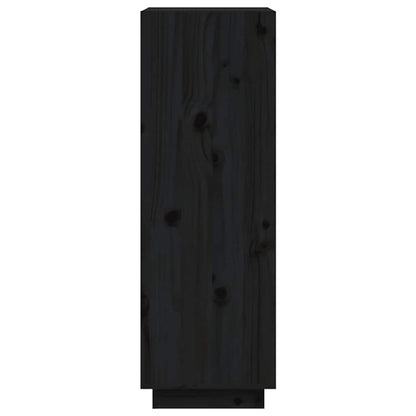 Book Cabinet 60x35x71 cm Solid Wood Pine Black 103 cm