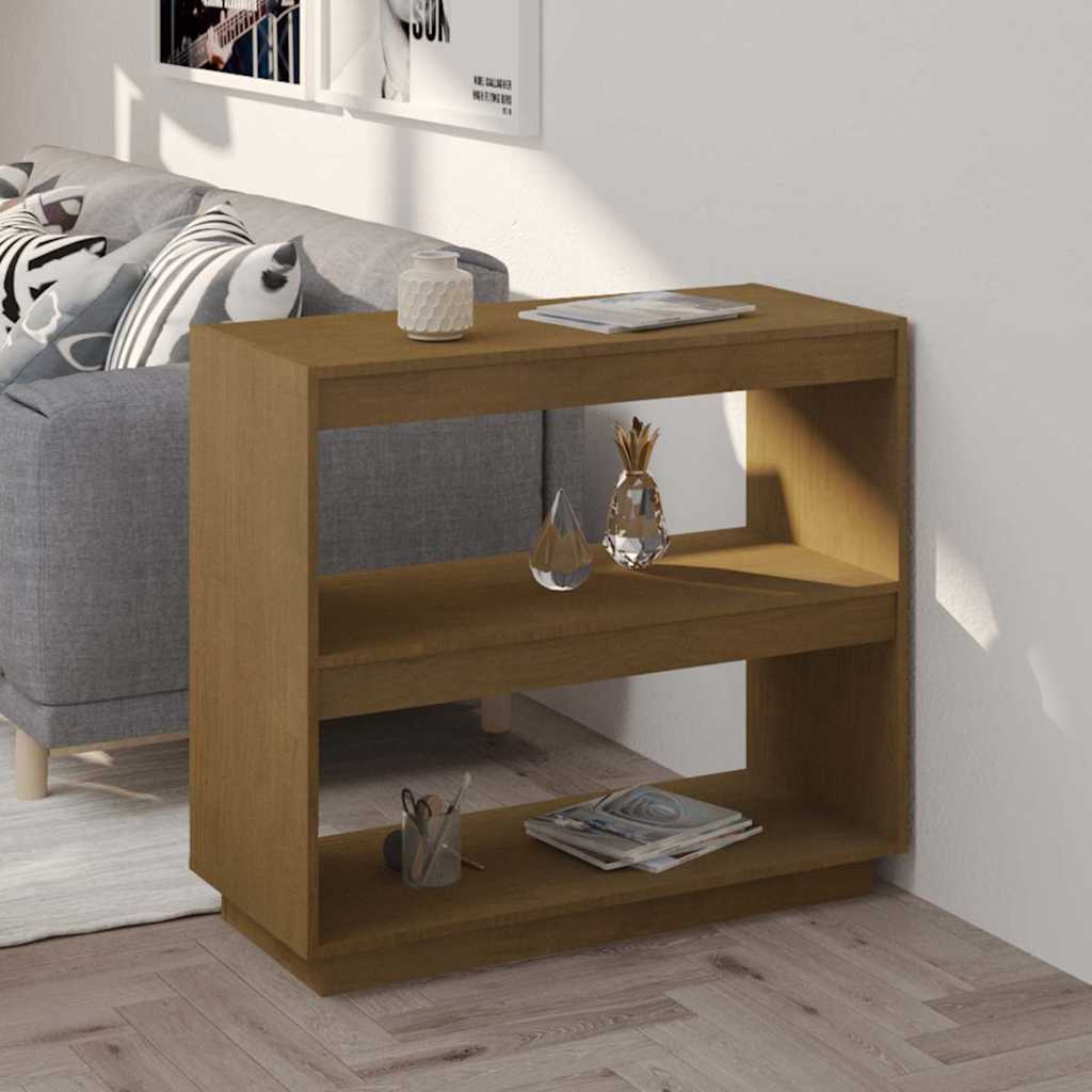 Book Cabinet 80x35x71 cm Solid Wood Pine Honey brown 71 cm