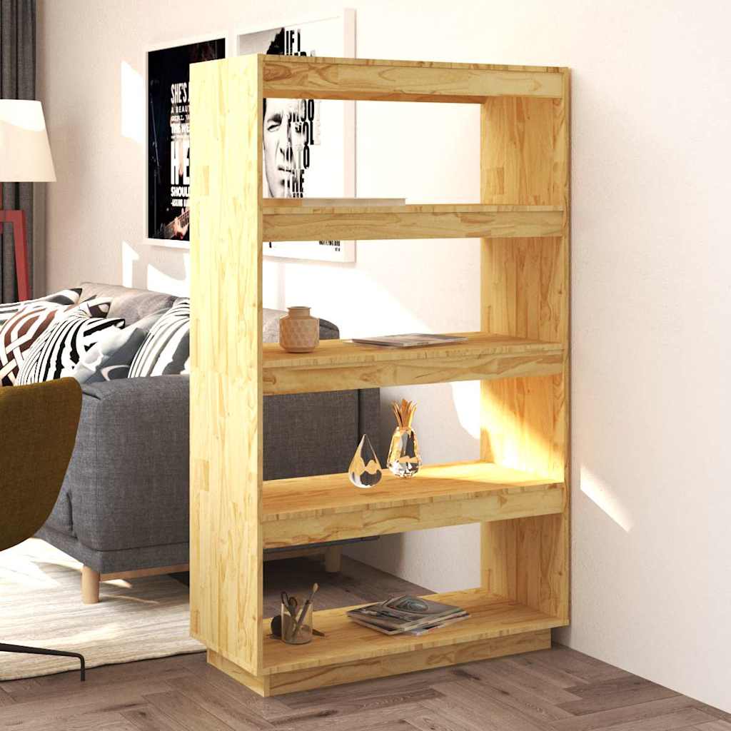 Book Cabinet 80x35x71 cm Solid Wood Pine Natural 135 cm