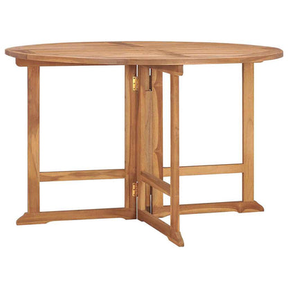 Folding Garden Dining Table 110x110x75 cm Solid Wood Teak Round