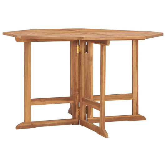 Folding Garden Dining Table 110x110x75 cm Solid Wood Teak Octagon
