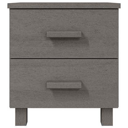 Bedside Cabinet "HAMAR" 40x35x44,5 cm Solid Pinewood Light grey 2
