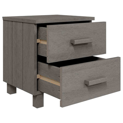 Bedside Cabinet "HAMAR" 40x35x44,5 cm Solid Pinewood Light grey 2