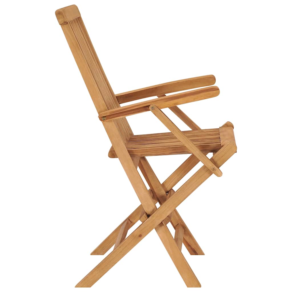vidaXL Folding Chairs 4 pcs Solid Teak Wood 3
