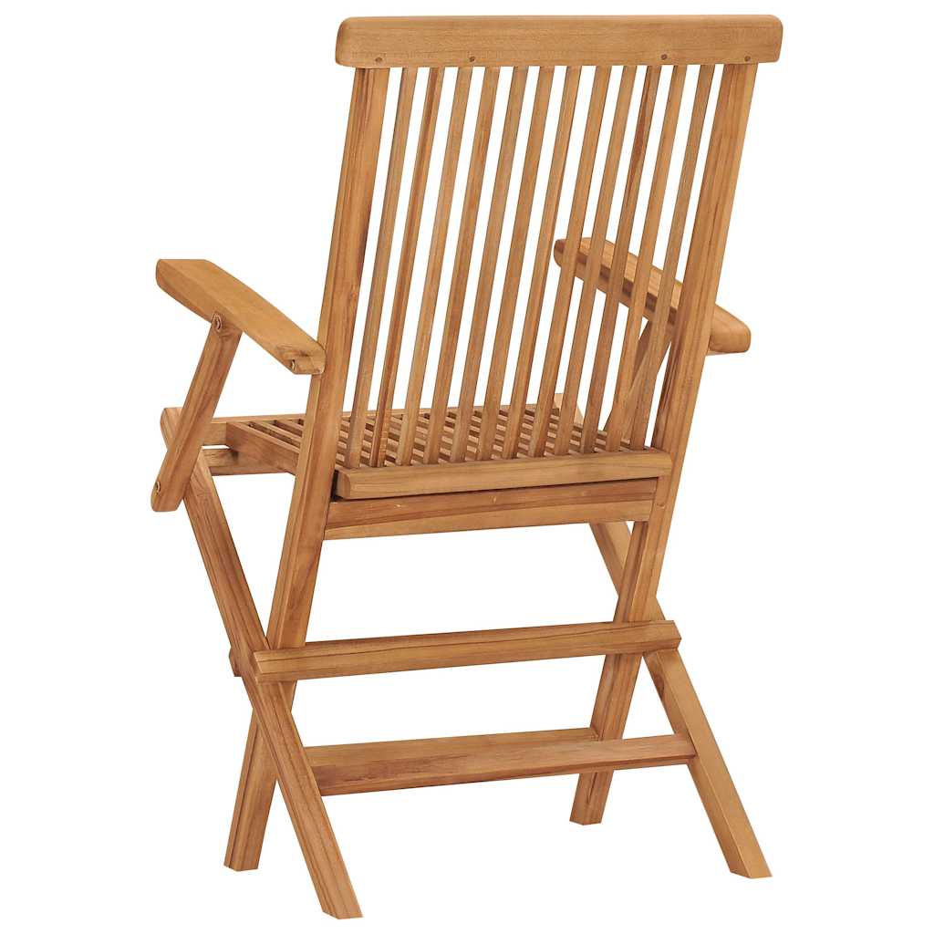 vidaXL Folding Chairs 4 pcs Solid Teak Wood 4