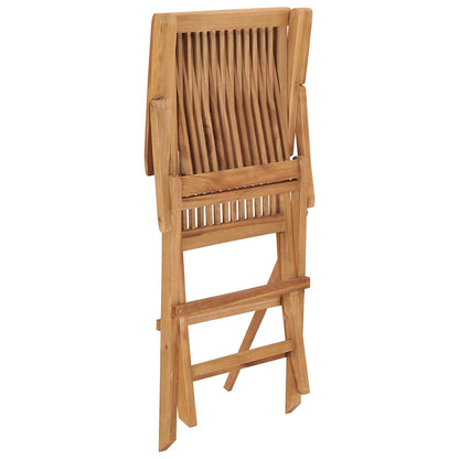 vidaXL Folding Chairs 4 pcs Solid Teak Wood 5