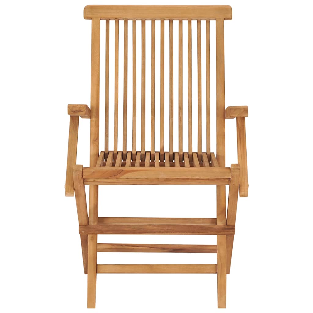 vidaXL Folding Chairs 4 pcs Solid Teak Wood 6