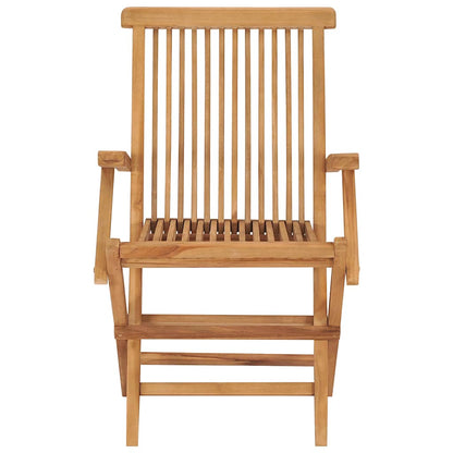vidaXL Folding Chairs 4 pcs Solid Teak Wood 6