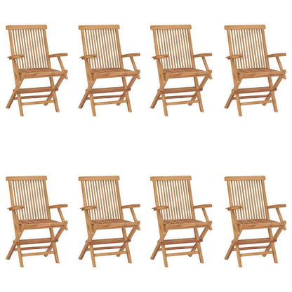vidaXL Folding Chairs Solid Teak Wood