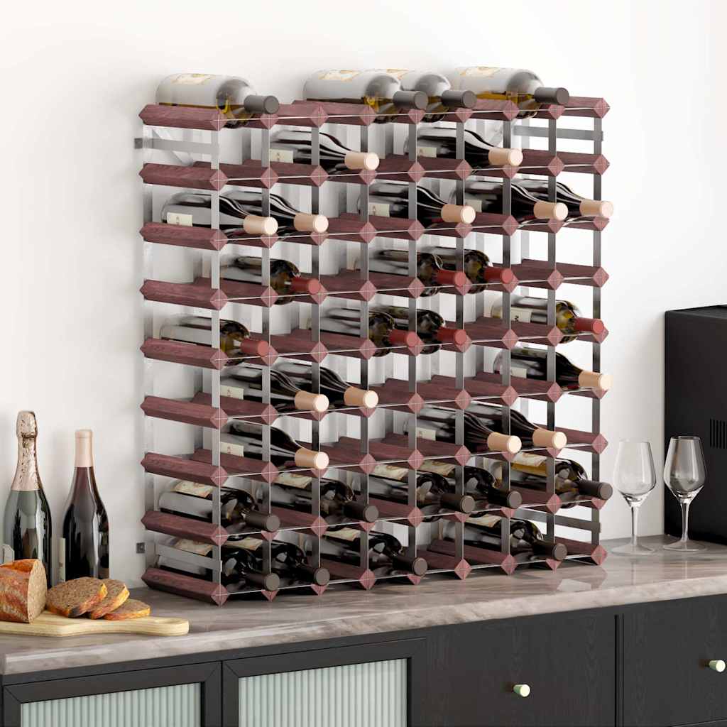 Wine Rack for Bottles Solid Pinewood Brown 72
