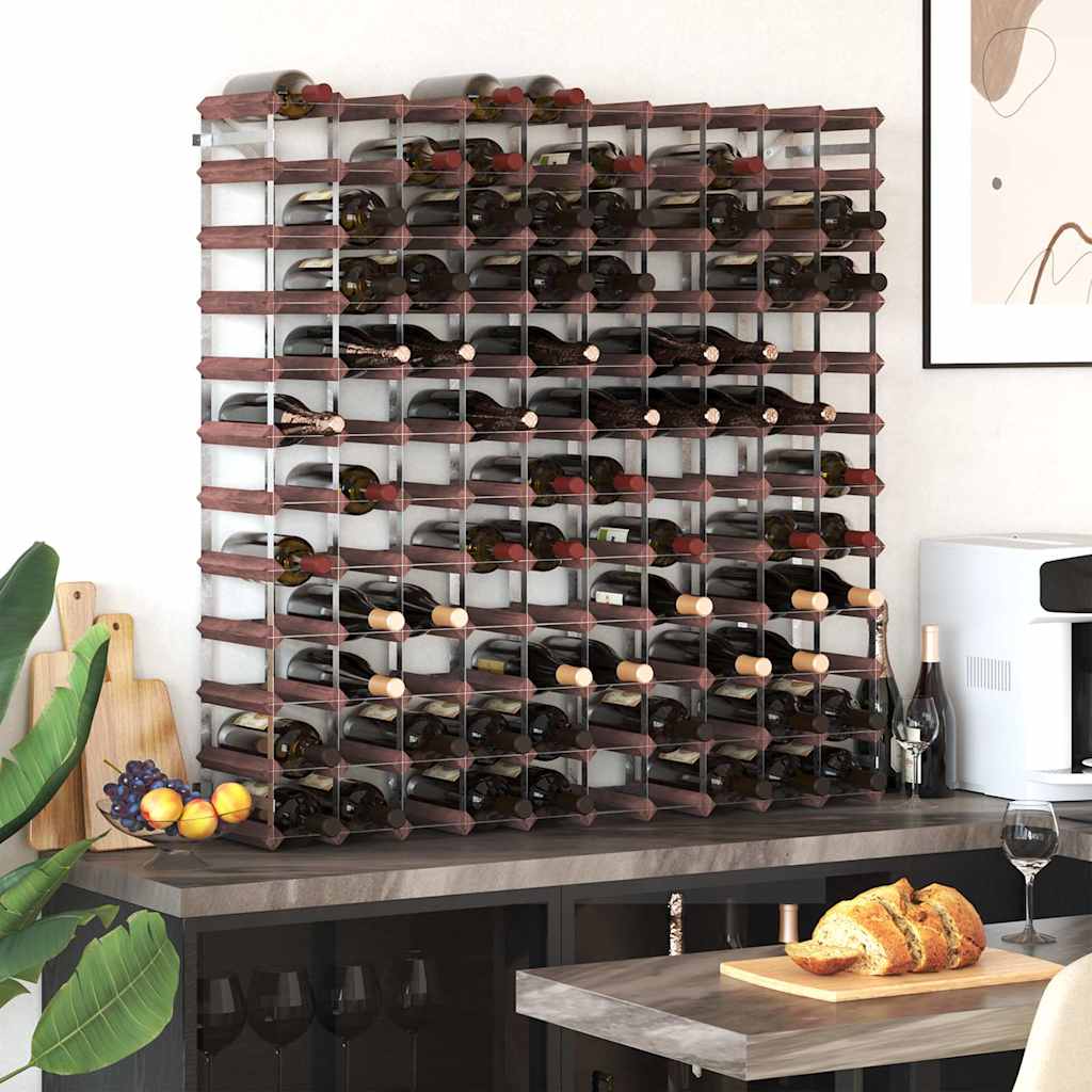 vidaXL Wine Rack for 120 Bottles Brown Solid Wood Pine 3
