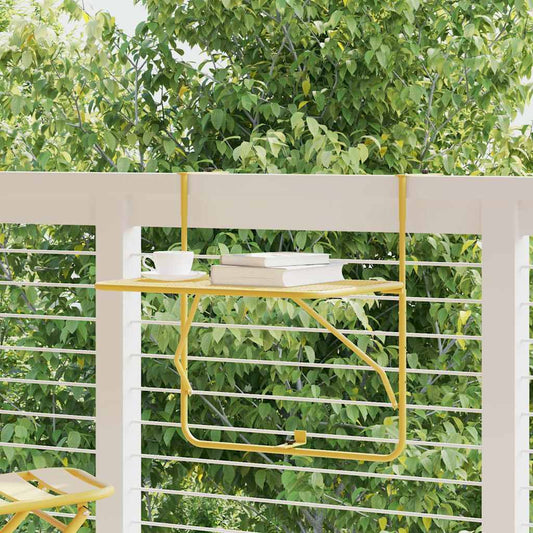 Balcony Table 60x40 cm Steel Gold