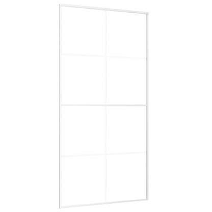 vidaXL Sliding Door Frosted ESG Glass and Aluminium 102.5x205 cm White 2