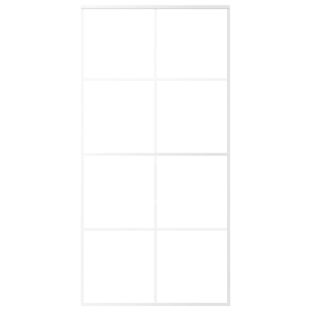 vidaXL Sliding Door Frosted ESG Glass and Aluminium 102.5x205 cm White 3