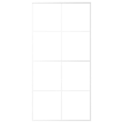 vidaXL Sliding Door Frosted ESG Glass and Aluminium 102.5x205 cm White 3