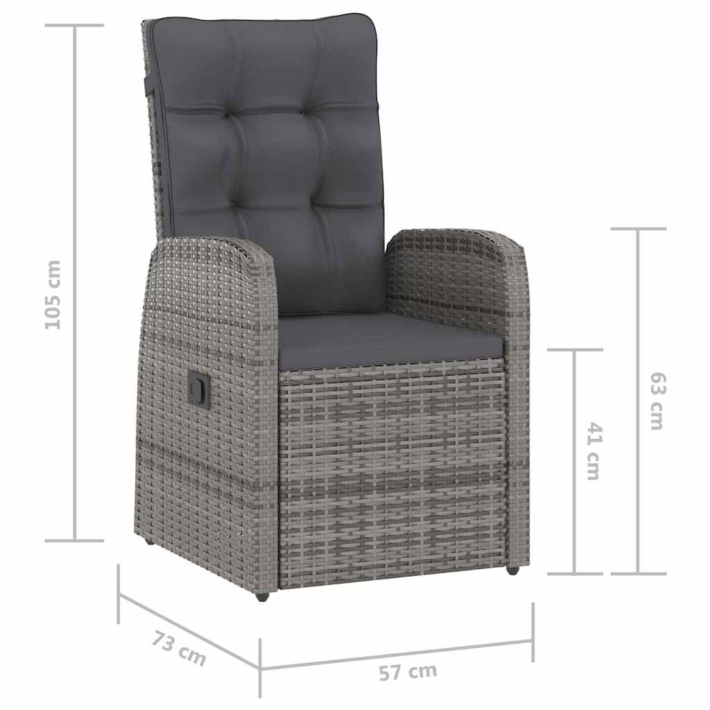 9 Piece Garden Dining Set with Cushions Poly Rattan 6