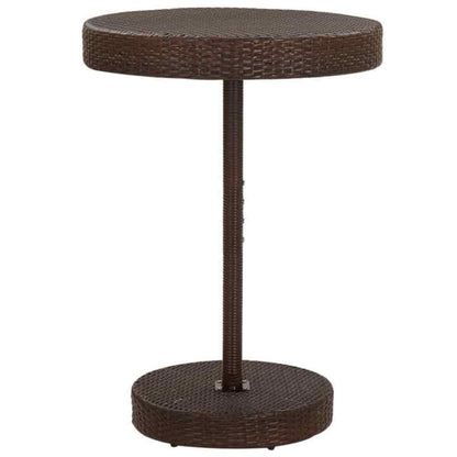 vidaXL 5 Piece Garden Bar Set with Cushions Poly Rattan Brown 6