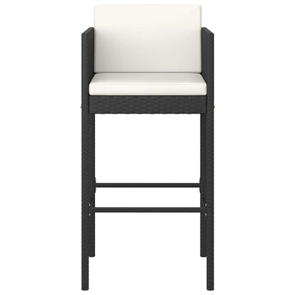 vidaXL 5 Piece Garden Bar Set with Cushions Poly Rattan Black 4