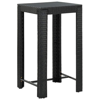 vidaXL 5 Piece Garden Bar Set with Cushions Poly Rattan Black 5