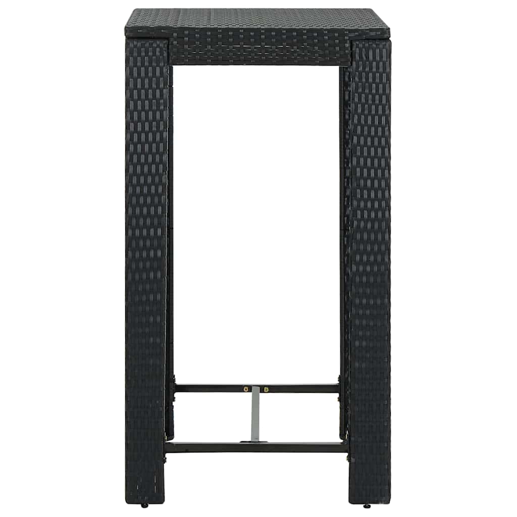 vidaXL 5 Piece Garden Bar Set with Cushions Poly Rattan Black 6