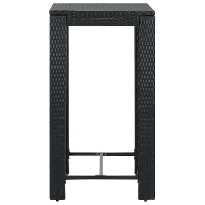 vidaXL 5 Piece Garden Bar Set with Cushions Poly Rattan Black 6