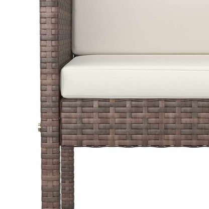 vidaXL 5 Piece Garden Bar Set with Cushions Poly Rattan Brown 5
