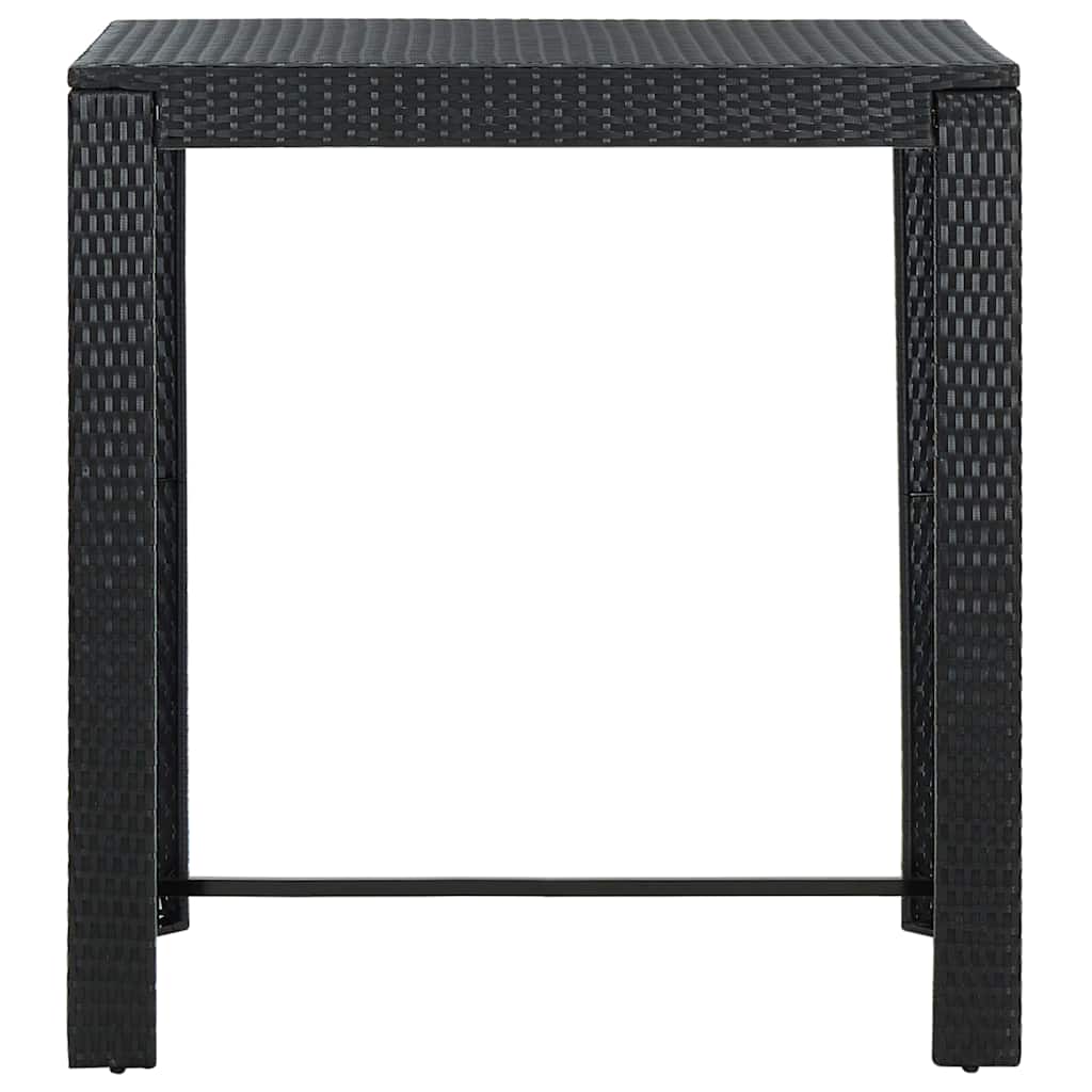 vidaXL 5 Piece Garden Bar Set with Cushions Poly Rattan Black 6