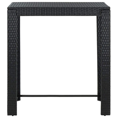 vidaXL 5 Piece Garden Bar Set with Cushions Poly Rattan Black 6