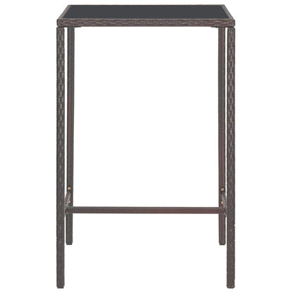 vidaXL 5 Piece Garden Bar Set with Cushions Poly Rattan Brown 6