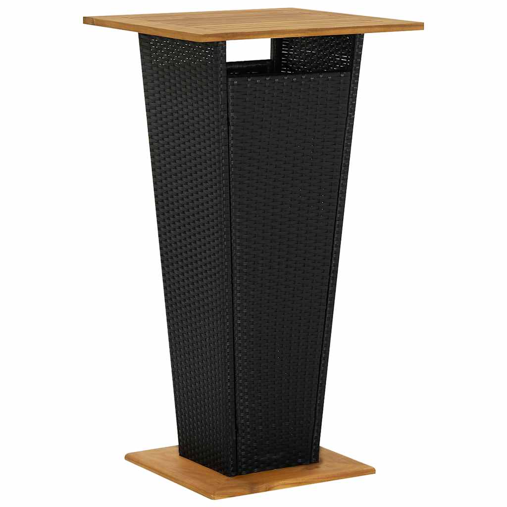 vidaXL 5 Piece Garden Bar Set with Cushions Poly Rattan Black 5