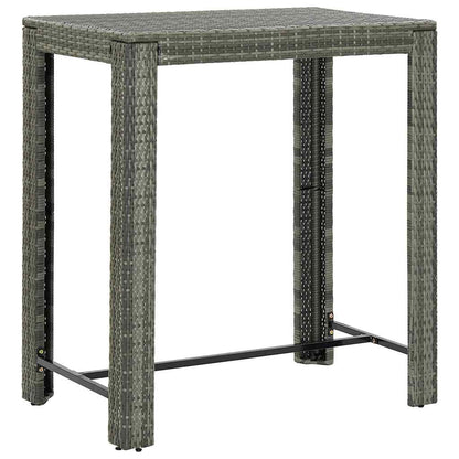 vidaXL 5 Piece Garden Bar Set with Cushions Poly Rattan Grey 5