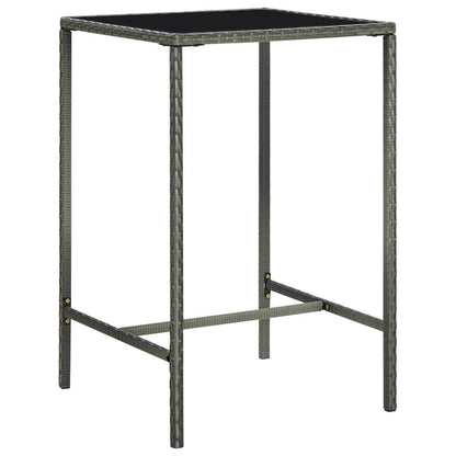 vidaXL 5 Piece Garden Bar Set with Cushions Poly Rattan Grey 5