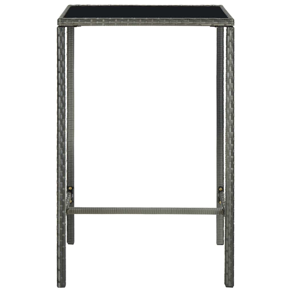 vidaXL 5 Piece Garden Bar Set with Cushions Poly Rattan Grey 6